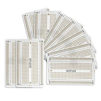 Image de EPLZON PCB Board Carte de prototypage Breadboard soudable Protoboard Circuit Imprimé Double Faces pour les projets bricolage électronique compatibles avec(10 pièces,Blanc)