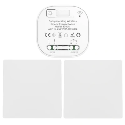 Image de Cerhot EU interrupteur sans fil piles kit autoalimente va et vient pile radio a distance eclairage domestique wireless switch (EU 1Gang 2V1 b)