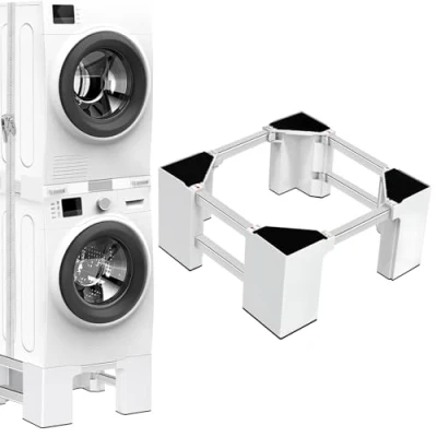 Image de NIUXX Universelle socle pour Machine à Laver: Base de laveuse sécheuse, 23.9 cm Hauteur, taille réglable machines laver et sèche linge 46 69 cm, capacité charge 400 kg