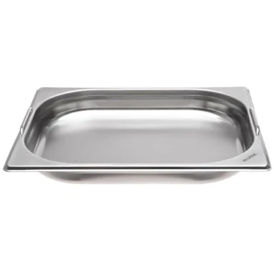 Image de Allpax Récipient GN 1/2 en acier inoxydable Hauteur : 65 mm Avec poignées gastronorme résistant à la chaleur et nourriture Pour égoutter ou comme insert de cuisson dans le