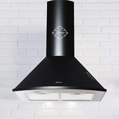 Image de Gurari 046 Hotte aspirante murale 60 cm 1000m3/hHotte Luxe fabricant 3 vitesses 1000m3/h LED noir Métal Recirculation possible