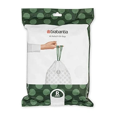 Image de Brabantia Sacs Poubelle PerfectFit (Code R / 36L). Ultra Résistant, Poignées Coulissantes (40 Sacs)