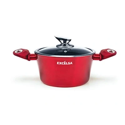 Image de Excelsa Phoenix Casserole Anti adhésif 2 poignées, aluminium, Rouge