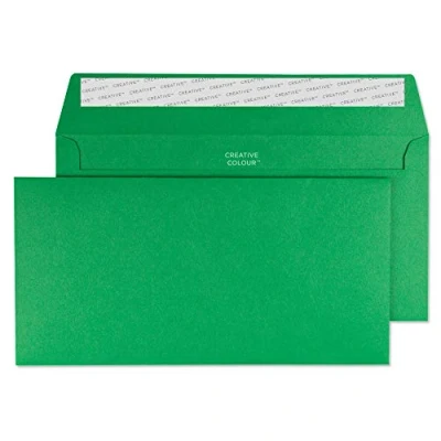 Image de Blake Creative Colour DL+ 114 x 229 mm 120 g/m² Enveloppes Bande Adhésive (25208) Vert Avocat Boîte de 25