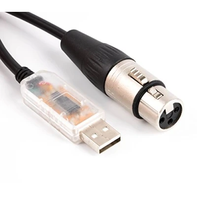 Image de FTDI Câble USB RS485 XLR DMX512 pour SGM Dmxking Dmxcontrol Freestyler Téléchargement Longueur : 1,8 m