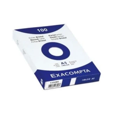 Image de Exacompta Réf. 38089SB Paquet de 100 fiches bristol lignées non perforées sous film compatibles avec imprimante jet d&#039;encre, laser et photocopieur format 55 x 74 mm couleur jaune