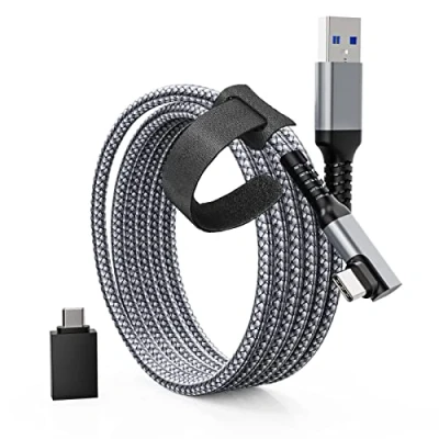 Image de Tiergrade Link Cable 3M Compatible avec Quest2 / Pico 4, USB A à C Accessories transfert de données 5Gbps, câble USB3.0 tressé en nylon pour casque VR et PC jeu