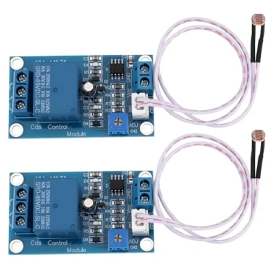 Image de YINETTECH 2 Modules de Résistance Photosensible 5 V XH M131 Module Contrôle La Lumière Interrupteur Relais Photorésistance Automatique