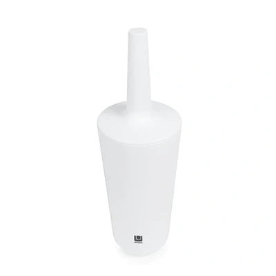 Image de UMBRA Corsa toilet brush. Brosse de toilette Corsa. Coloris blanc. Mélamine. Dimension 11.4cmx36.2cm