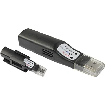 Image de TFA Dostmann LOG32 TH Enregistreur de données, 31.1054, pour la température et l&#039;humidité, mémoire 6000 enregistrements logiciel gratuit, LED d&#039;état d&#039;alarme, noir