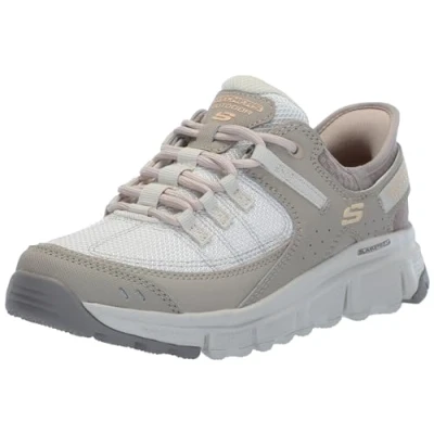 Image de Skechers Femme Sommets À, Bordure en Maille synthétique Taupe, 40 EU