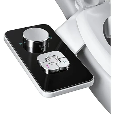 Image de Samodra Pulvérisateur Bidet non électrique avec double buses rétractables autonettoyantes Nettoyage avant et arrière Bouton poussoir réglable pour eau froid