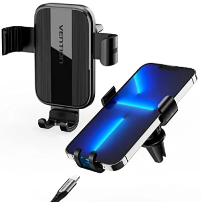 Image de Support pour smartphone de voiture VENTION KCTB0 Noir Extensible Design et sécurité