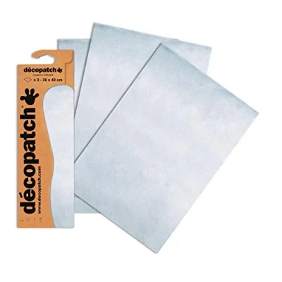 Image de Décopatch C503O Une pochette de 3 feuilles papier imprimé 30x40 cm, Uni Argent