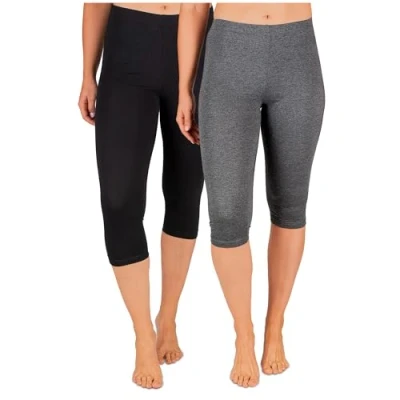 Image de Lot de 2 Leggings pour Femme Noir/Anthracite en Coton (36/38)