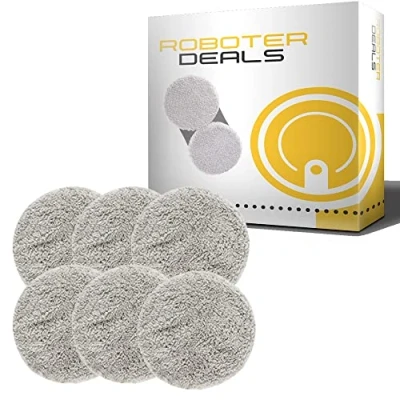 Image de HRobotic Accessoires Lot de 6 tampons en microfibre pour robot nettoyeur vitres Hobot 368 et 388