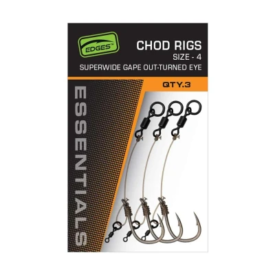 Image de Fox Essentials Chod Rigs Super Wide Gape Out Turned Eye (3 pcs) Maat : 4