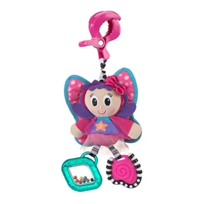 Image de Playgro Jouet pour Poussette Fée, Dès la Naissance, Dingly Dangly Floss the Fairy, Rose/Bleu, 40107