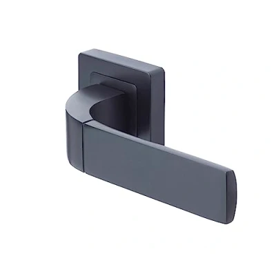 Image de YPP7 B PE Poignée de porte carré 7 noir Yale Modèle Bologna passage cylindre euro