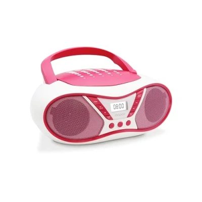 Image de MOOOV Lecteur CD Pop Pink, Radio FM, Stéréo 6W, Portable avec Poignée de Transport 477410