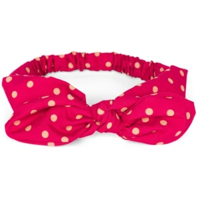 Image de styleBREAKER Bandeau pour femmes avec un motif à pois, nœud souple et cordon élastique, serre tête, pin up, rockabilly 04026036, couleur:Rouge beige