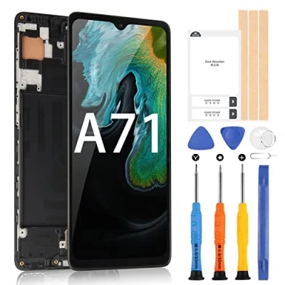 Image de Écran LCD pour Samsung Galaxy A71 A715 2020 SM A715F A715F/DS Display Touch Screen Digitizer Full Assembly avec Réparation Kit(Incell, Noir Cadre,6,7&quot;)