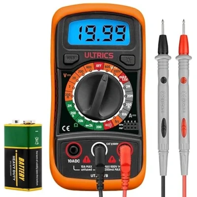 Image de ULTRICS Multimètre Numérique, Digital Multimetre Automatique TRMS 4000 Comptes Testeur Electrique Ecran LCD, Tension Mesure Voltmètre Ampèremètre Ohmmètre AC/DC Résistance Continuité Diode