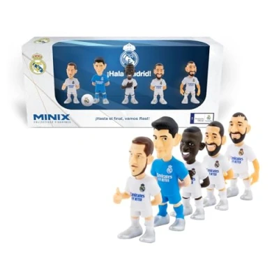 Image de MINIX Real Madrid Pack de 5 Figurine à Collectionner 7cm (Hazard, Courtois, Benzema, Vinicius JR et Carvajal)