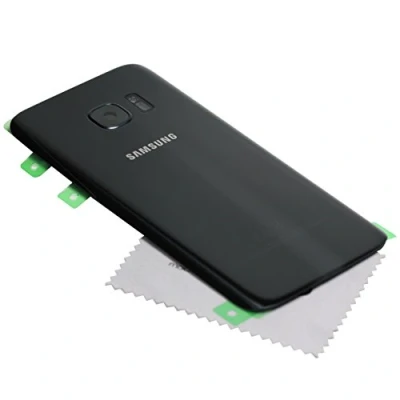 Image de Couvercle de Batterie pour d&#039;origine Samsung Galaxy S7 (G930F) Noir avec Chiffon Nettoyage mungoo