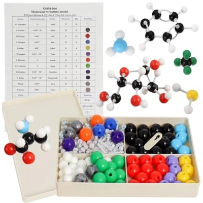 Image de Modele Moleculaire 240Pcs, Kit Molécules Chimie Organique avec Atome Liens et Guide D&#039;instruction pour Les Enseignants Scientifiques par Poweka