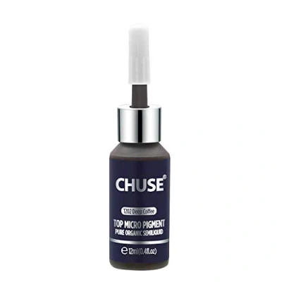 Image de CHUSE T202 Café profond Couleur cosmétique permanente d&#039;encre de tatouage maquillage micro colorant Microblading SGS passé, DermaTest 12ml (0.4fl.oz)