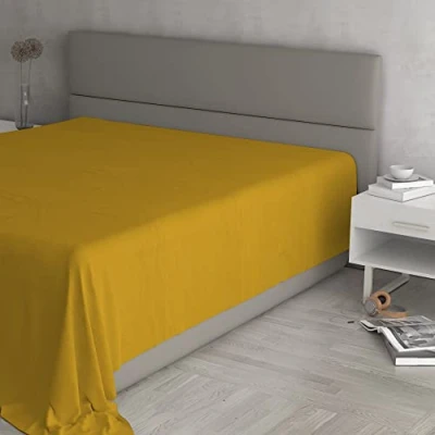 Image de Drap Housse Max Color 100% Coton, Moutarde, Double Maxi
