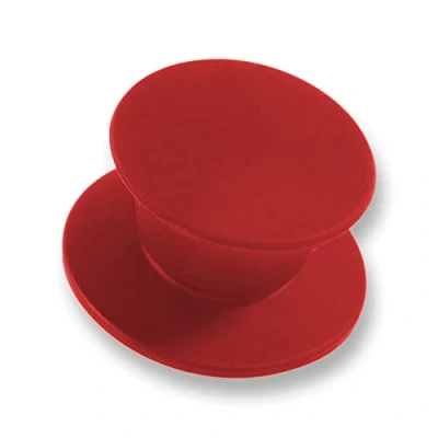 Image de Kerafactum® Silicone Universel poigne de Remplacement Couvercle Casserole Bouton Adapt pour en Verre rsistant la Chaleur Ronde 1 x Rouge