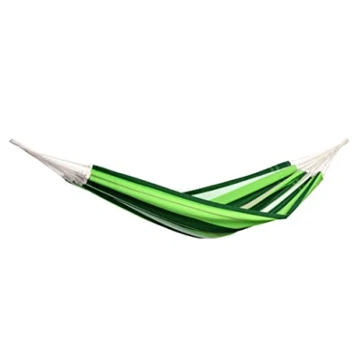 Image de AMAZONAS Paradiso Oliva Hamac Confortable Fait Main au Brésil 250 x 175 cm jusqu&#039;à 200 kg Rayures Vert Clair et foncé