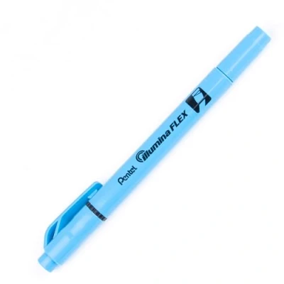 Image de Pentel illumina Flex SLW11 Surligneur bi pointe, Bleu, Lot de 10