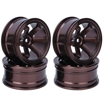 Image de Tbest Moyeu de Roue RC, moyeux Jante en Alliage d&#039;aluminium 4Pcs pour Voiture RC à dérive Universelle 1/10(café) Accessoire modèle