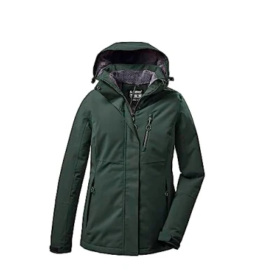 Image de killtec Femme Veste fonctionnelle/veste d&#039;hiver avec capuche amovible KOW 140 WMN JCKT, dark green, 44, 37411 000