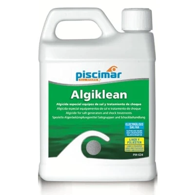 Image de Piscimar PM 634 Algiklean Double Action: algicide et clarifiant. Équipement spécial de sel Traitement Choc. Bouteille 1,1 kg.