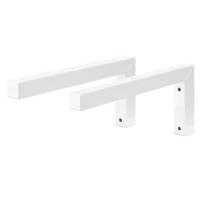 Image de Console Murale ML Design L Acier Blanc Flottant Équerre