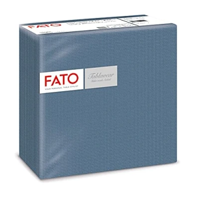 Image de Fato Serviettes en papier, airlaid, effet textile, paquet de 50 serviettes, format 40x40 pliées 4, motif Shade Ultramarine Blue