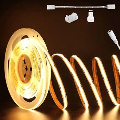 Image de Ruban LED Cob Blanc Chaud 2700K DC24V,PAUTIX 10M 504LEDs/M Bande de Lumières,CRI90+ Lumineuse Pour Armoire, Cuisine, Chambre,Decor Maison DIY Avec Connecteur 8mm(Alimentation Non Inclus)
