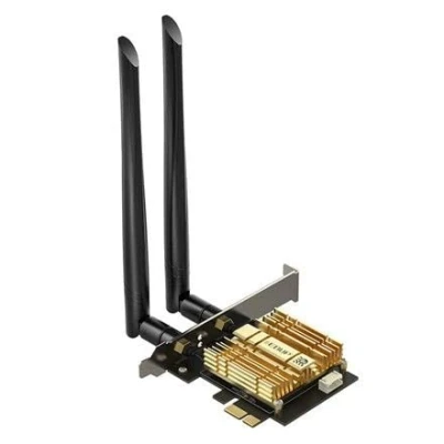 Image de Carte PCI E WiFi 6E AX210 PCIE et Bluetooth 5.2 Tri Band up to 5400Mbps 160MHz Latence ultra basse OFDMA, MU MIMO, sup Wind 11/10