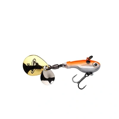 Image de Berkley Pulse Spintail Leurre Hybride Jig Spinner, Équipé d&#039;Hameçon Fusion, se lance loin et est Redoutable pour la Pêche des Carnassiers en Eau Douce, Paillettes oranges.