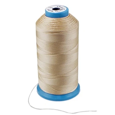 Image de Aussel Fil à coudre en nylon collé 1 374 m Taille T70#69 Pour tissus d&#039;ameublement, marché extérieur, draperie, perlage, bagages, sacs main (jaune)