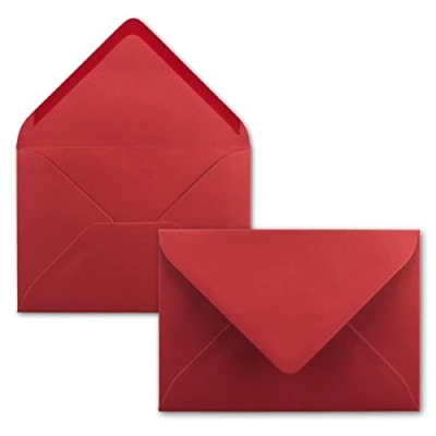 Image de 50x enveloppes C6 couleur: rouge rose 11,4 x 16,2 cm fermeture: gommée pour papier A4, A5, A6 et invitations, salutations lettres FarbenFroh by GUSTAV NEUSER