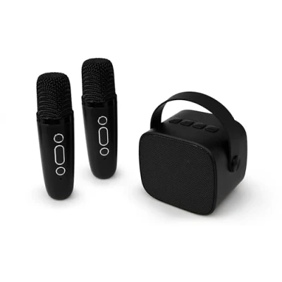 Image de Enceinte Portable Bluetooth et 2 Micro karaoké Sans Fil Noir PARTY