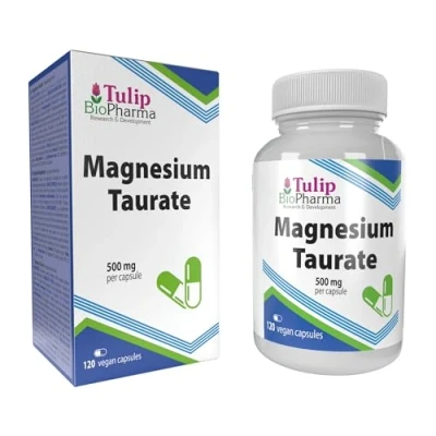 Image de Taurate de magnésium 2000 mg par portion 120 gélules végétaliennes, testées en laboratoire tierce partie, sans remplissage ni bulkers