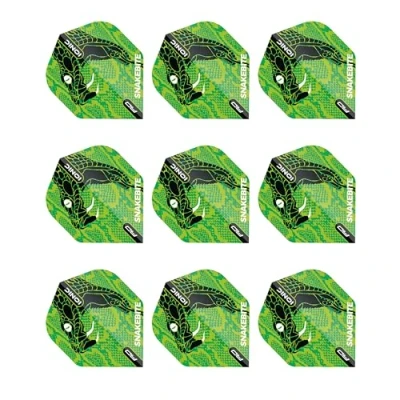 Image de RED DRAGON Vols de fléchettes Snakebite Ionic tête Serpent Verte 3 Ensembles par Paquet (9 au Total)