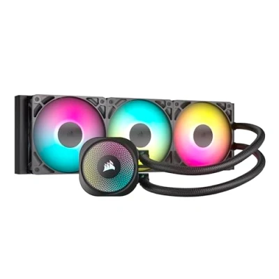 Image de CORSAIR Nautilus 360 RS ARGB Refroidisseur Liquide pour CPU 360mm AIO Faible Bruit Connexion Directe de Carte Mère Intel LGA 1851/1700, AMD AM5/AM4 3X RS120 Ventilateurs Inclus Noir