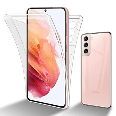 Image de cadorabo Coque Compatible avec Samsung Galaxy S22 en Transparent Étui pour téléphone Portable Complet à 360 Protection Avant et arrière complète d&#039;écran